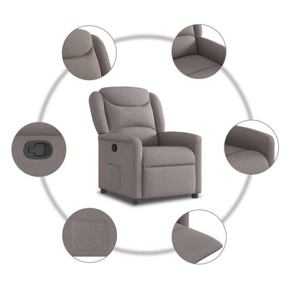 Polohovací Křeslo Textil Taupe