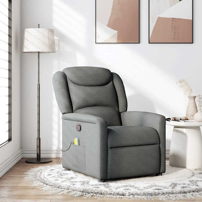 Polohovací Křeslo Tmavě Šedé Textil Tmavě Šedá