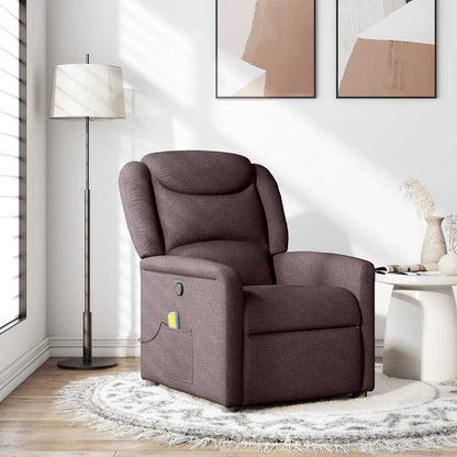 Polohovací Křeslo Tmavě Hnědé Textil Tmavě Hnědá