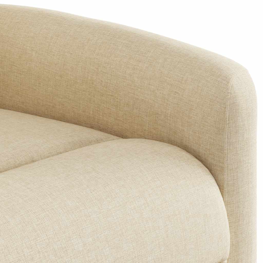 Masážní Polohovací Křeslo Krémové Textil Krémová