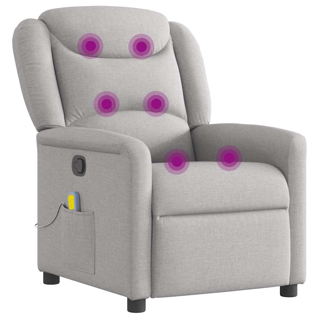 Masážní Polohovací Křeslo Textil Obláčkově Šedá