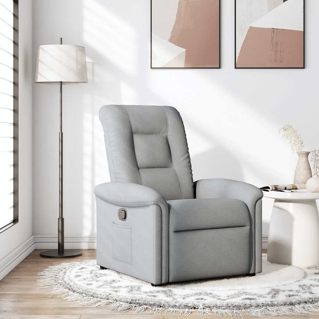 Polohovací Křeslo Světle Šedé Textil Světle Šedá