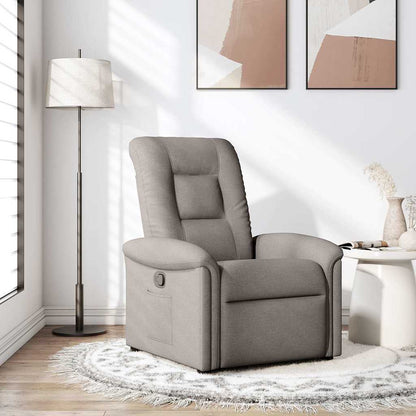 Masážní Polohovací Křeslo Textil Taupe