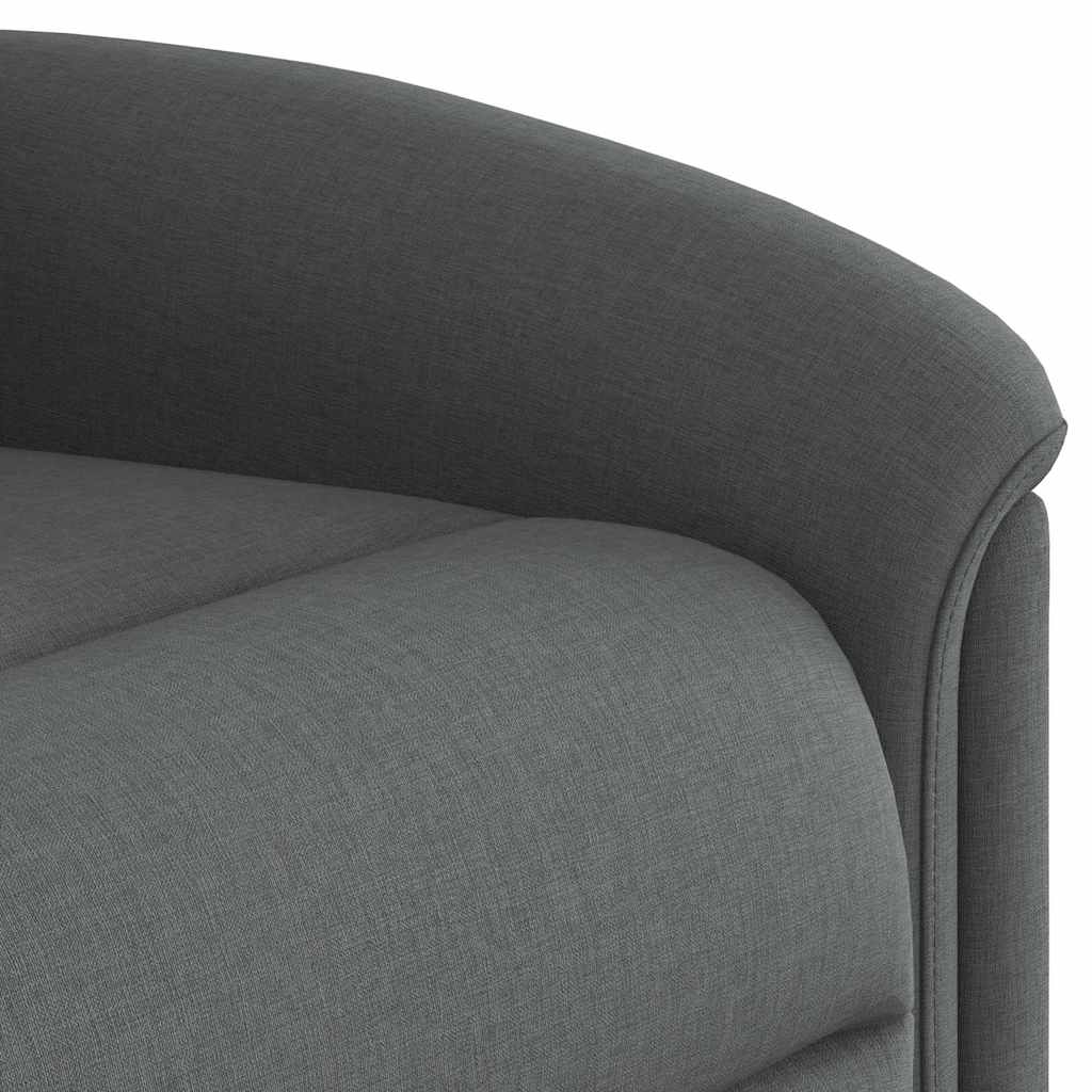 Masážní Polohovací Křeslo Tmavě Šedé Textil Tmavě Šedá