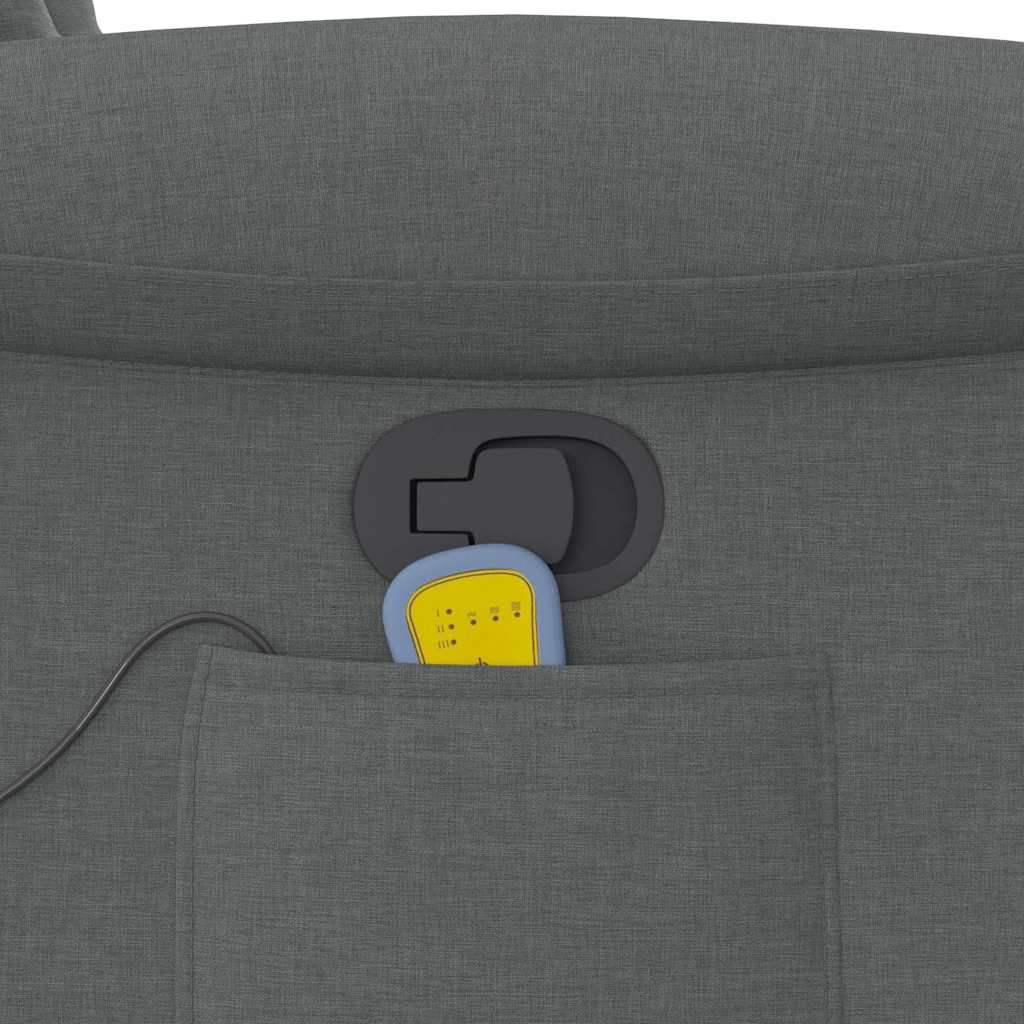 Masážní Polohovací Křeslo Tmavě Šedé Textil Tmavě Šedá