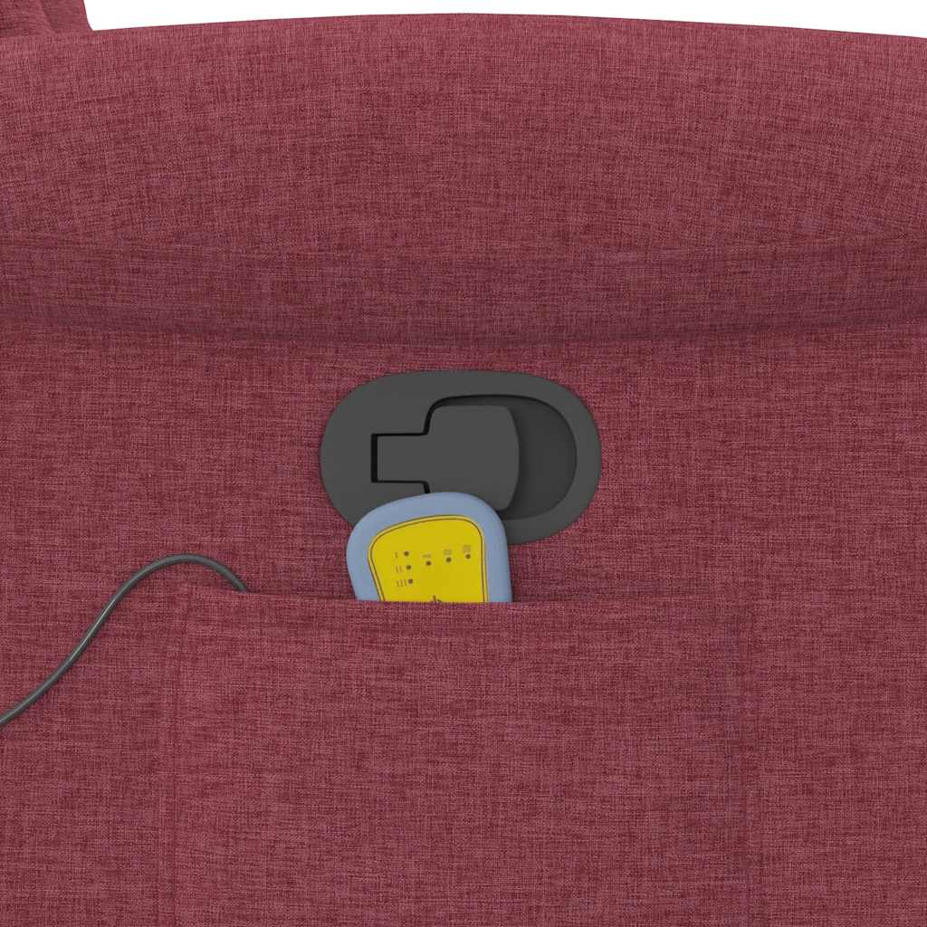 Masážní Polohovací Křeslo Vínové Textil Vínová Červená