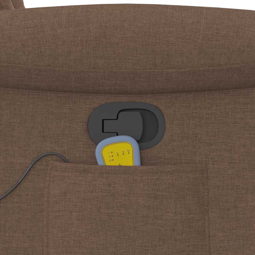 Masážní Polohovací Křeslo Hnědé Textil Hnědá