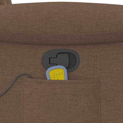 Masážní Polohovací Křeslo Hnědé Textil Hnědá