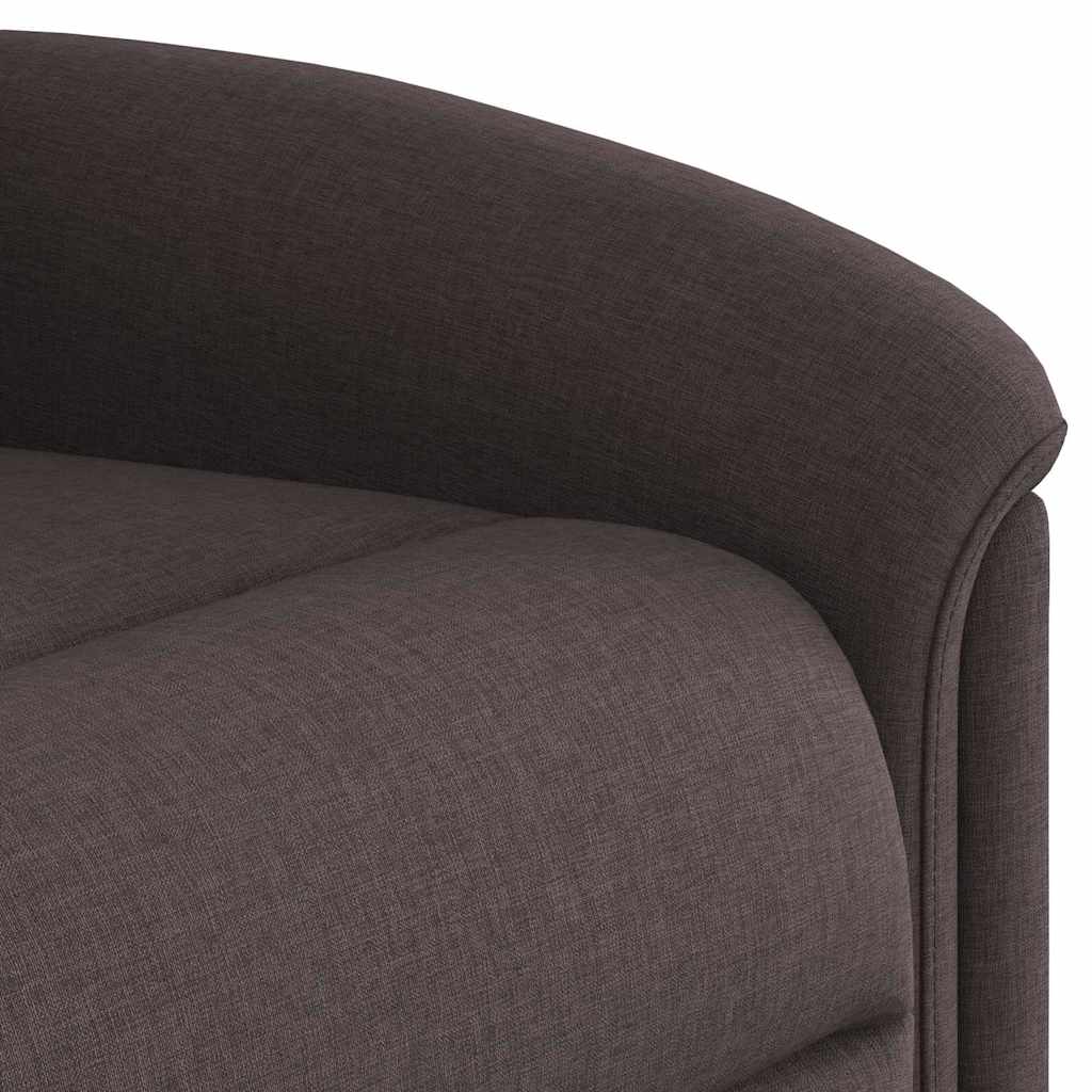 Masážní Polohovací Křeslo Tmavě Hnědé Textil Tmavě Hnědá