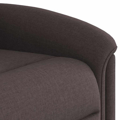 Masážní Polohovací Křeslo Tmavě Hnědé Textil Tmavě Hnědá