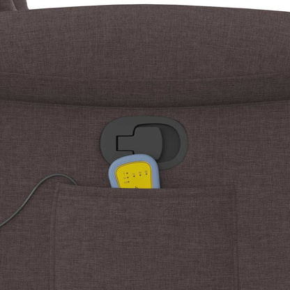 Masážní Polohovací Křeslo Tmavě Hnědé Textil Tmavě Hnědá