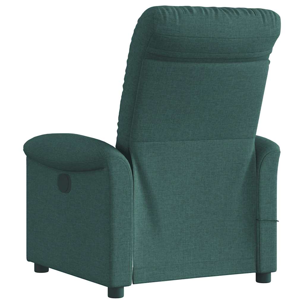 Masážní Polohovací Křeslo Tmavě Zelené Textil Tmavě Zelená