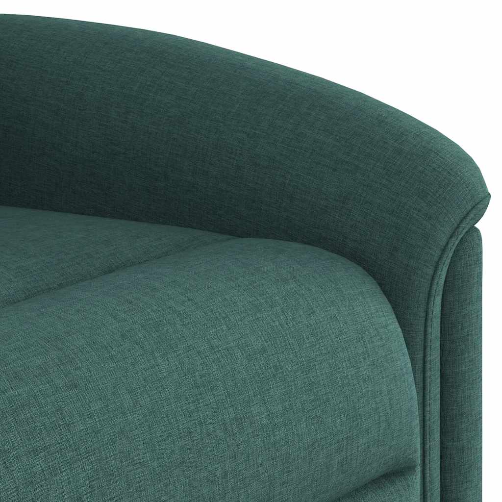 Masážní Polohovací Křeslo Tmavě Zelené Textil Tmavě Zelená