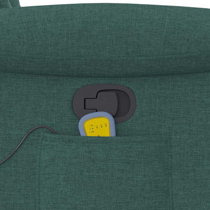 Masážní Polohovací Křeslo Tmavě Zelené Textil Tmavě Zelená