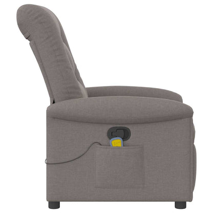 Masážní Polohovací Křeslo Textil Taupe