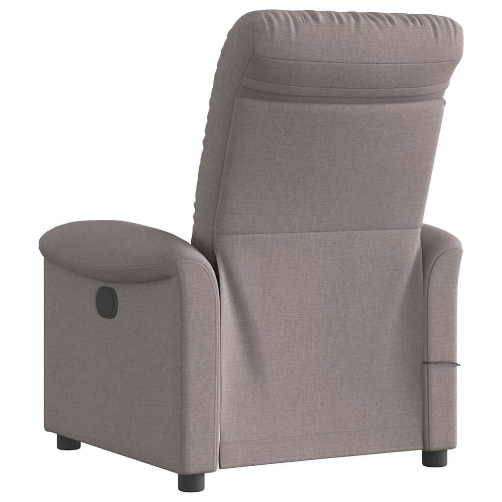 Masážní Polohovací Křeslo Textil Taupe