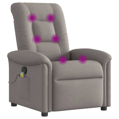 Masážní Polohovací Křeslo Textil Taupe