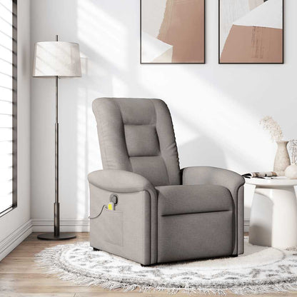 Masážní Polohovací Křeslo Textil Taupe