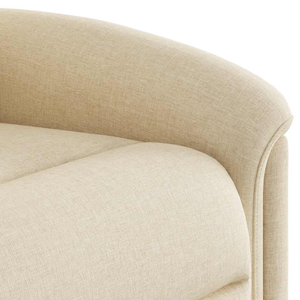 Masážní Polohovací Křeslo Krémové Textil Krémová