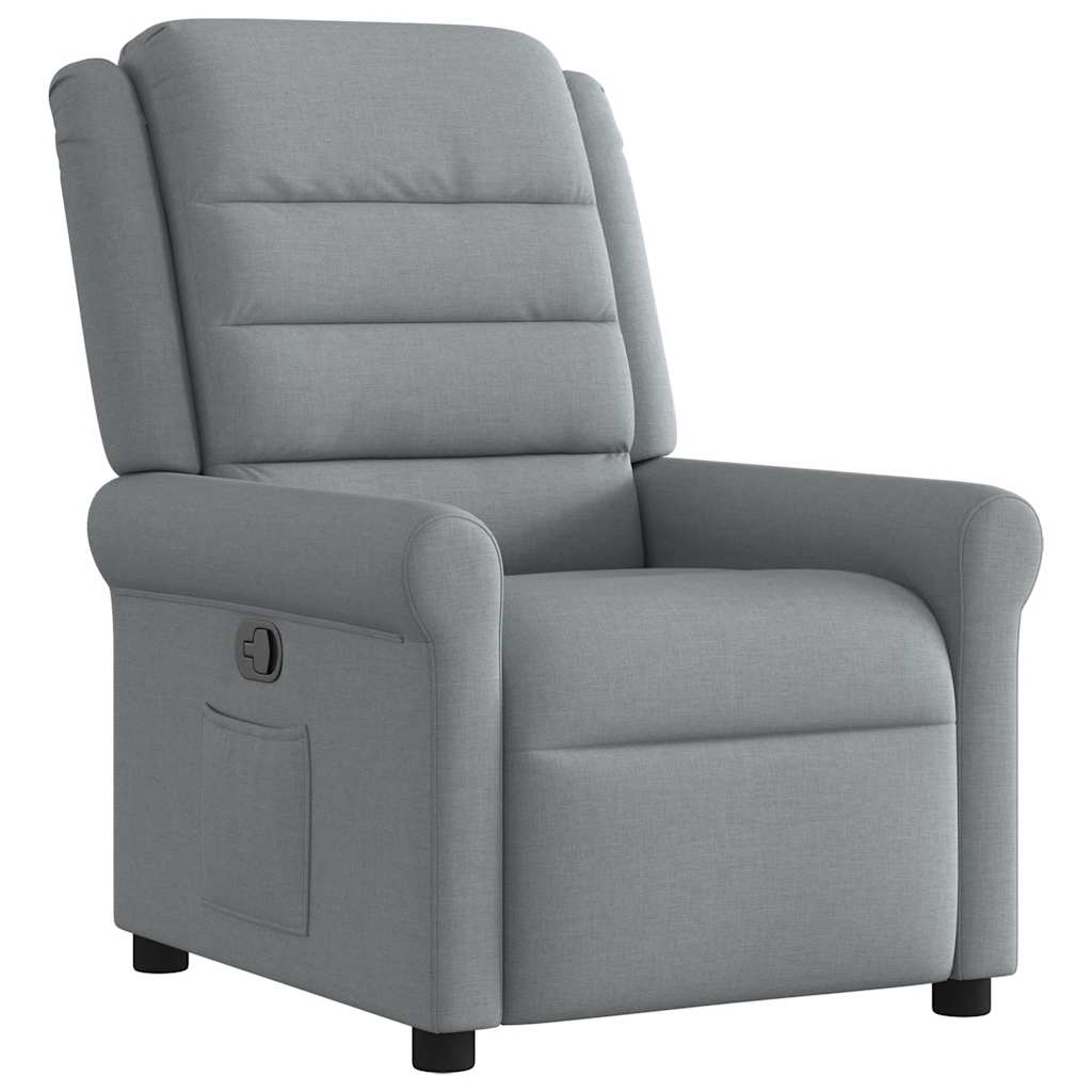 Polohovací Křeslo Světle Šedé Textil Světle Šedá