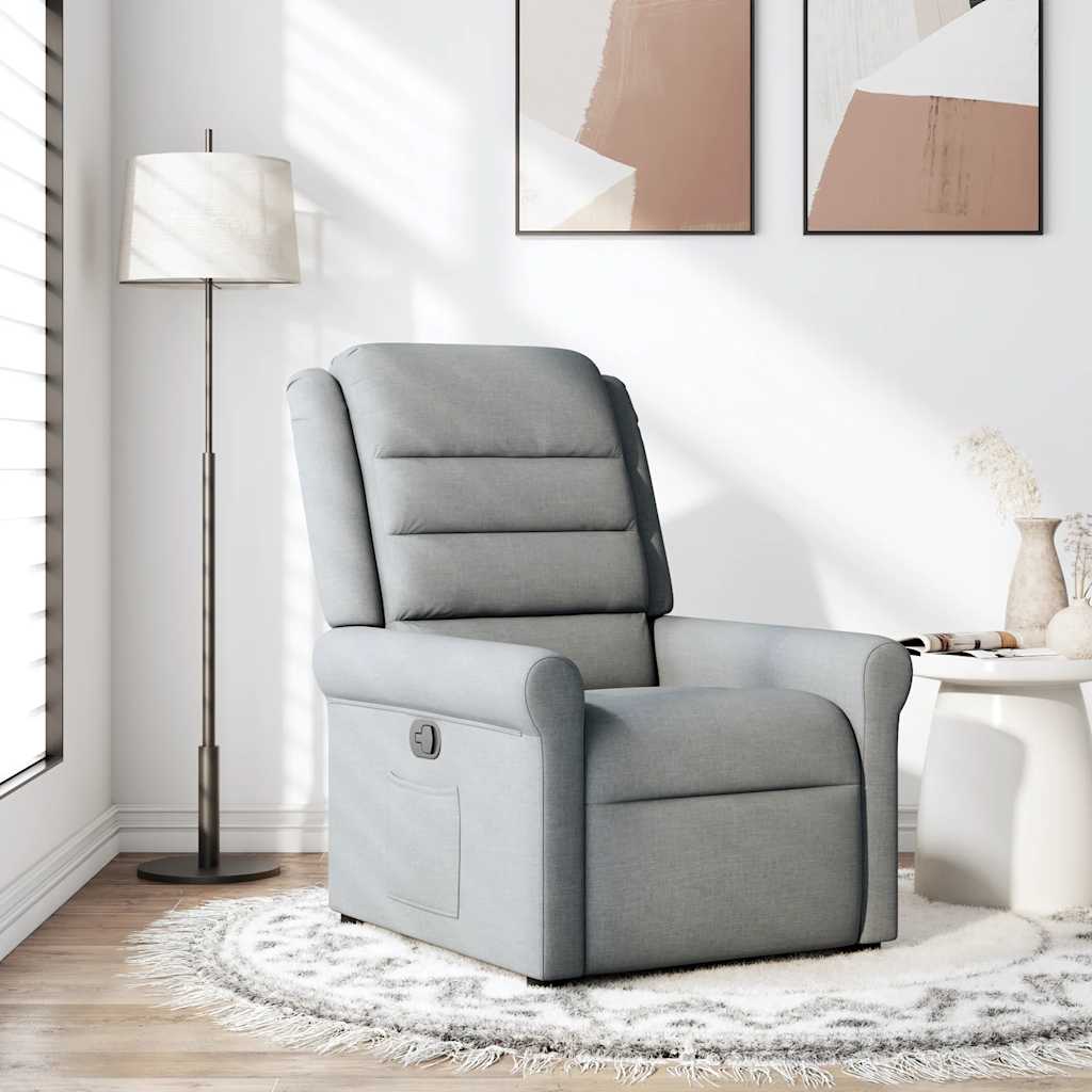 Polohovací Křeslo Světle Šedé Textil Světle Šedá