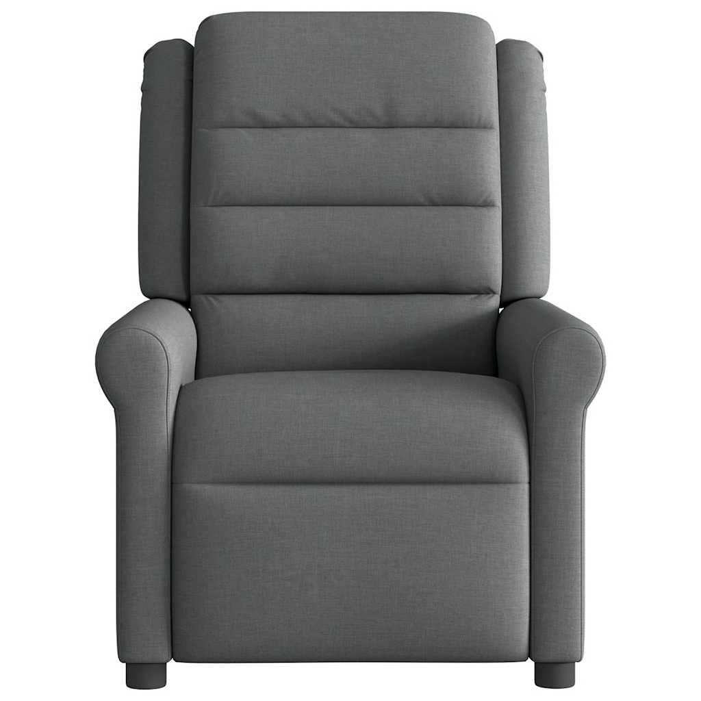 Polohovací Křeslo Tmavě Šedé Textil Tmavě Šedá