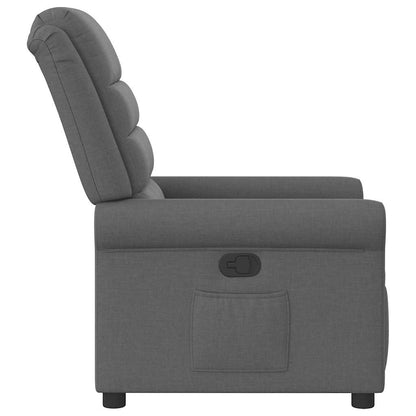 Polohovací Křeslo Tmavě Šedé Textil Tmavě Šedá