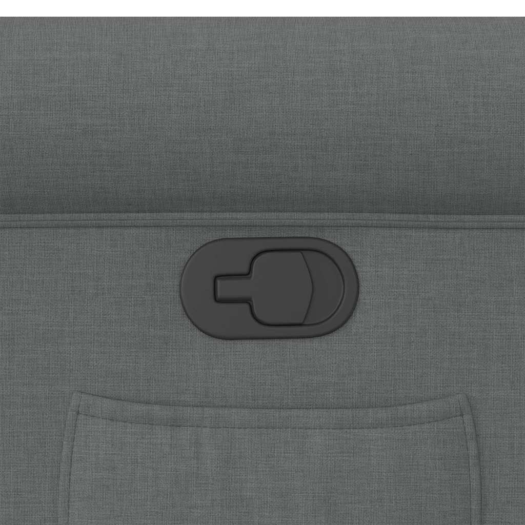 Polohovací Křeslo Tmavě Šedé Textil Tmavě Šedá