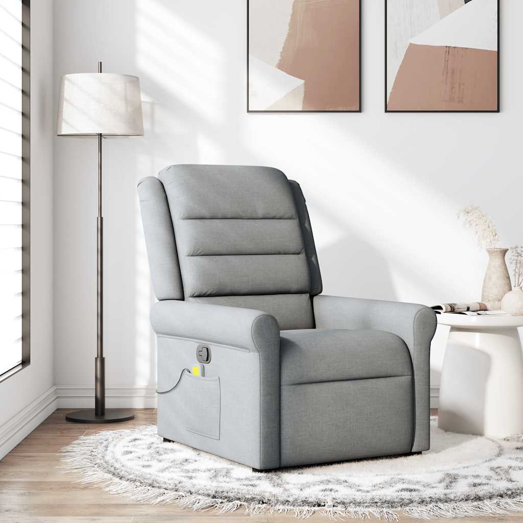 Polohovací Křeslo Světle Šedé Textil Světle Šedá