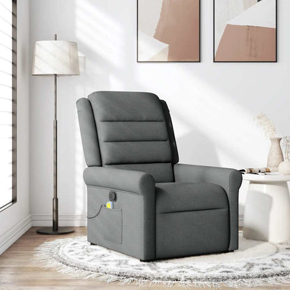Polohovací Křeslo Tmavě Šedé Textil Tmavě Šedá