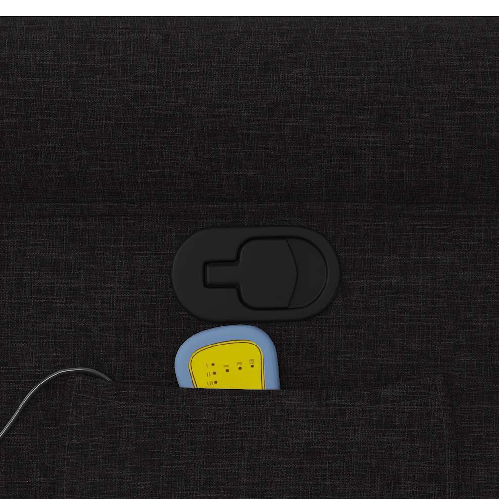 Masážní Polohovací Křeslo Černé Textil Černá