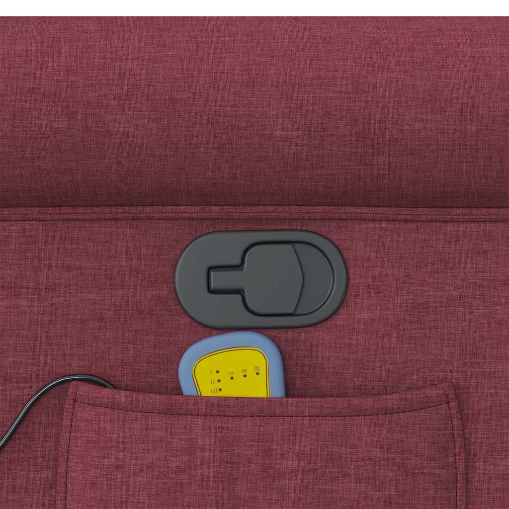 Masážní Polohovací Křeslo Vínové Textil Vínová Červená