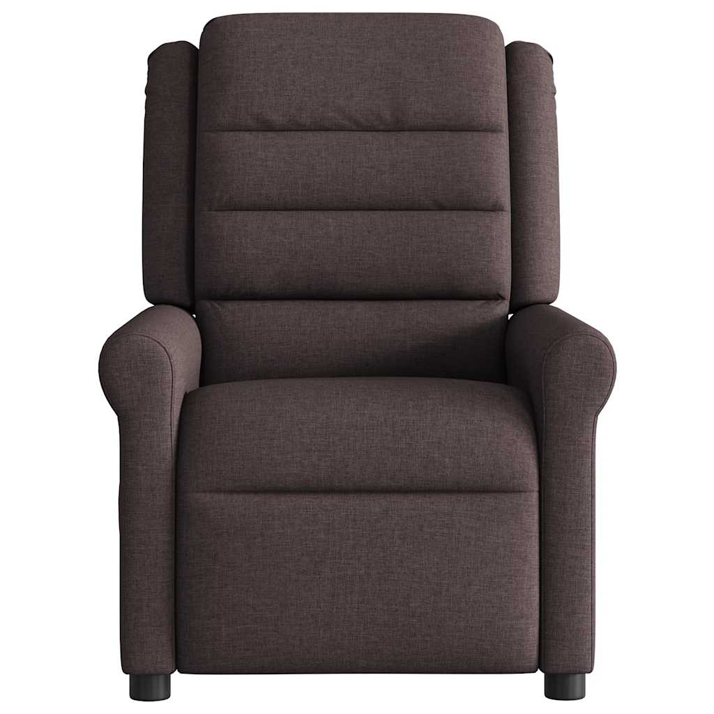 Masážní Polohovací Křeslo Tmavě Hnědé Textil Tmavě Hnědá