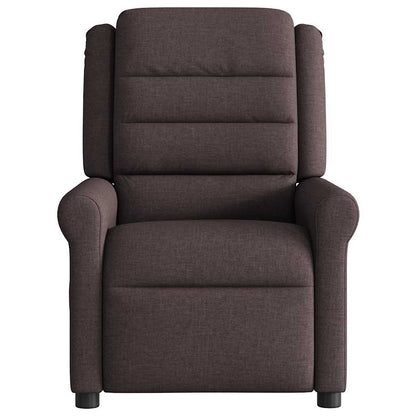 Masážní Polohovací Křeslo Tmavě Hnědé Textil Tmavě Hnědá