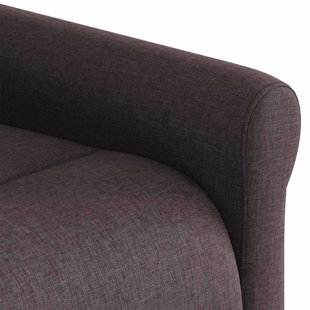 Masážní Polohovací Křeslo Tmavě Hnědé Textil Tmavě Hnědá