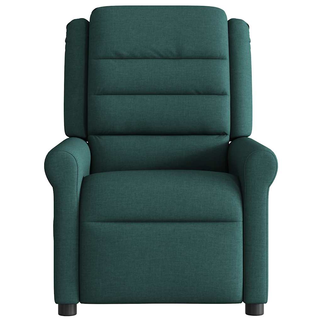 Masážní Polohovací Křeslo Tmavě Zelené Textil Tmavě Zelená