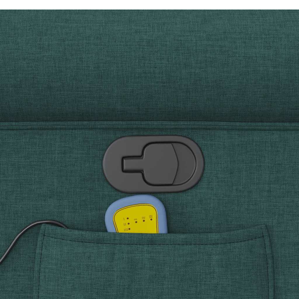 Masážní Polohovací Křeslo Tmavě Zelené Textil Tmavě Zelená
