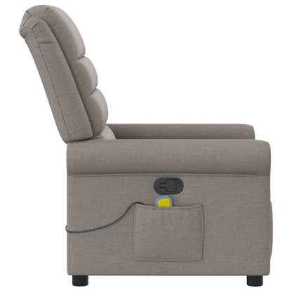 Masážní Polohovací Křeslo Textil Taupe