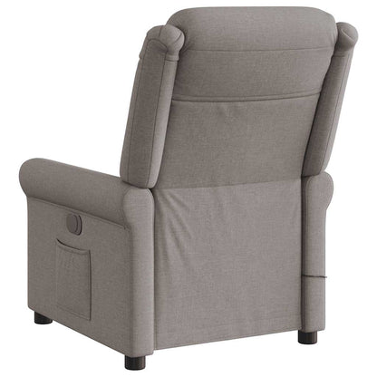 Masážní Polohovací Křeslo Textil Taupe