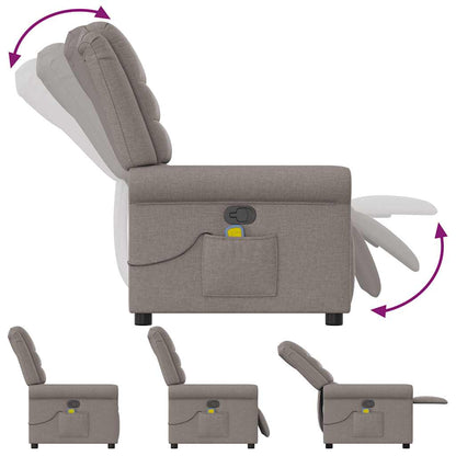 Masážní Polohovací Křeslo Textil Taupe
