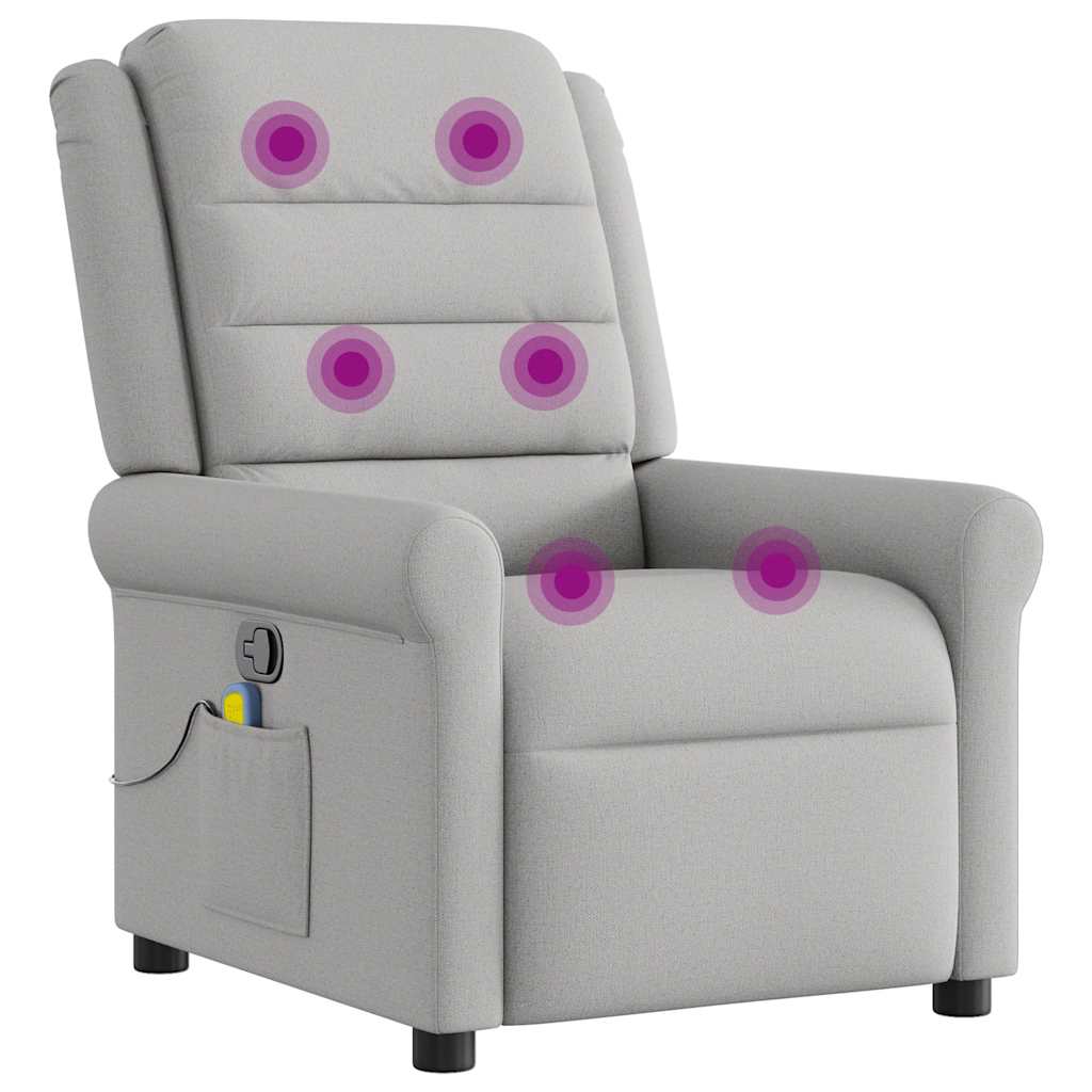 Masážní Polohovací Křeslo Textil Obláčkově Šedá