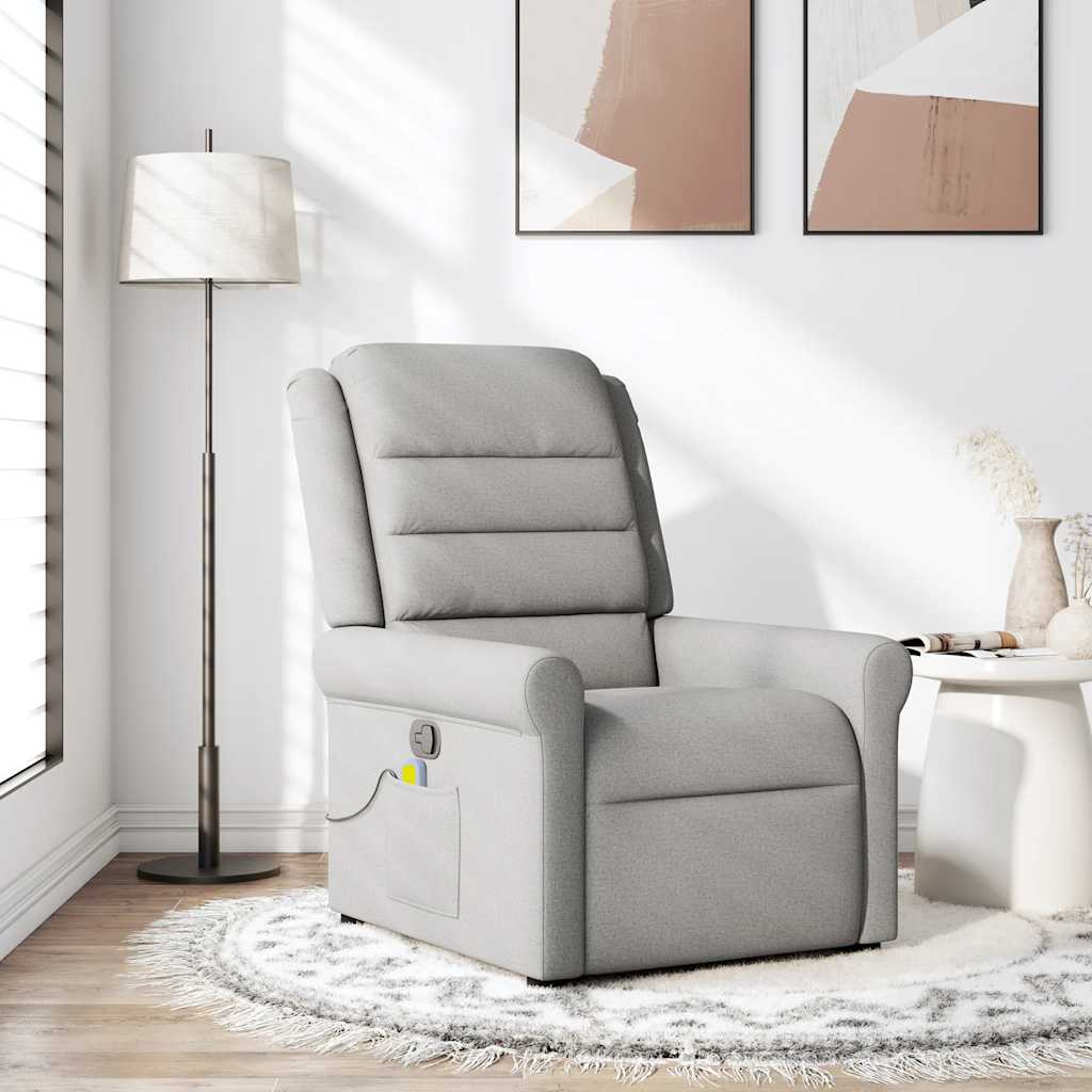 Masážní Polohovací Křeslo Textil Obláčkově Šedá