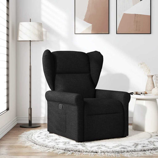 Polohovací Křeslo Černé Textil Černá
