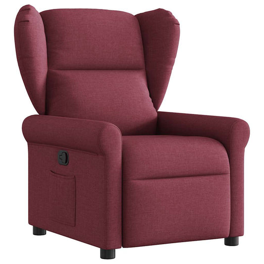 Polohovací Křeslo Vínové Textil Vínová Červená