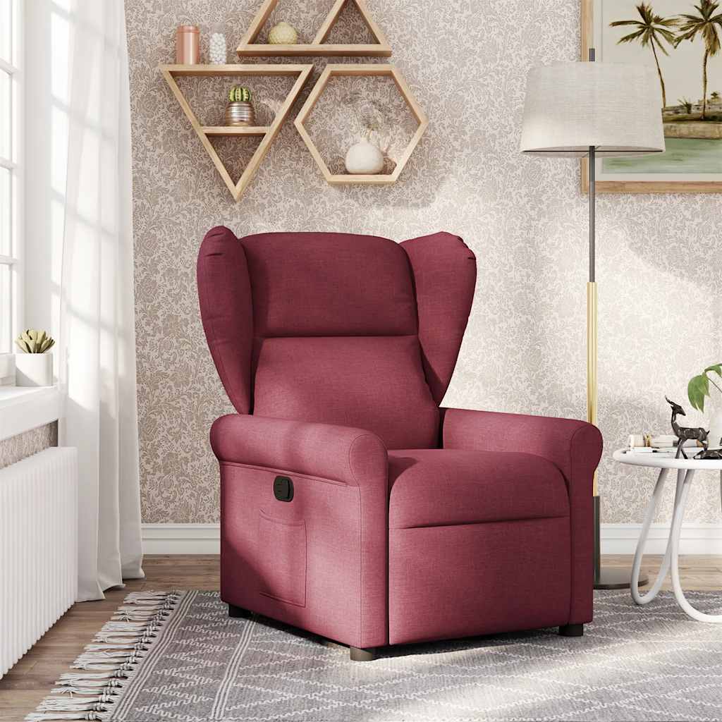 Polohovací Křeslo Vínové Textil Vínová Červená