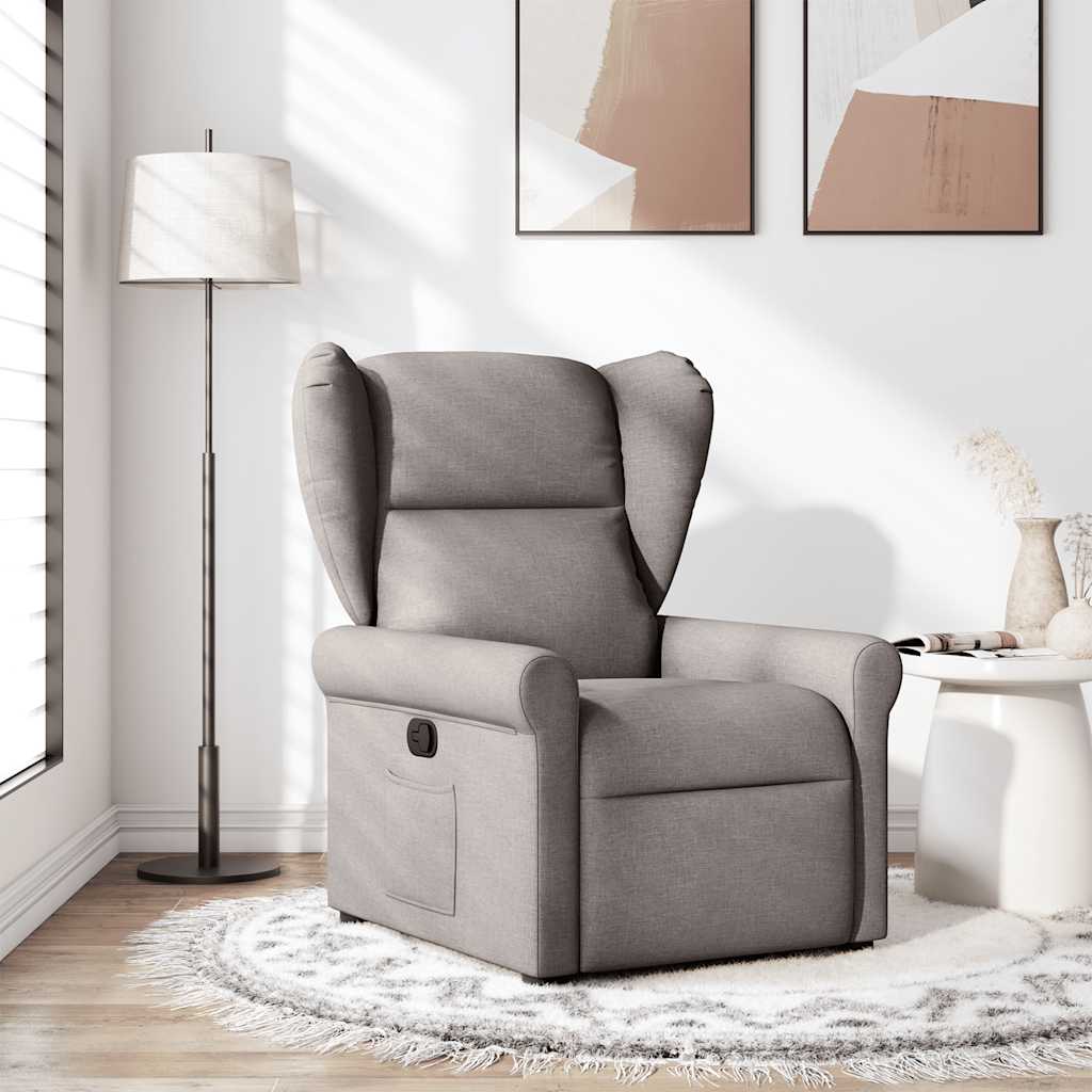 Masážní Polohovací Křeslo Textil Taupe