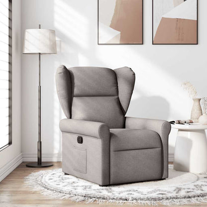 Masážní Polohovací Křeslo Textil Taupe