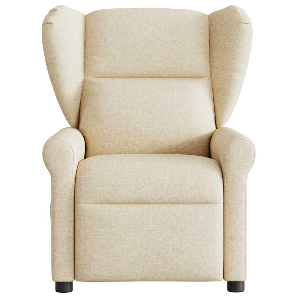 Polohovací Křeslo Krémové Textil Krémová