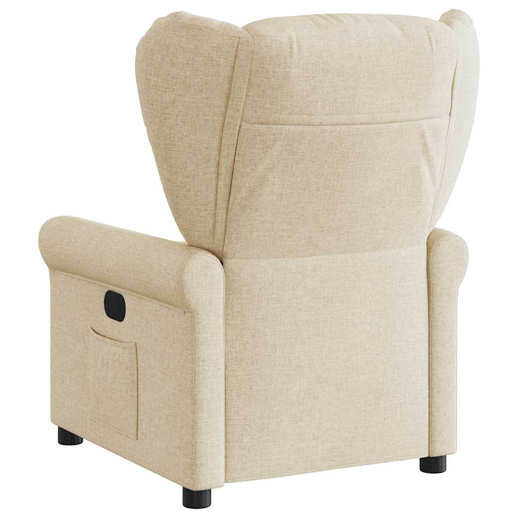 Polohovací Křeslo Krémové Textil Krémová