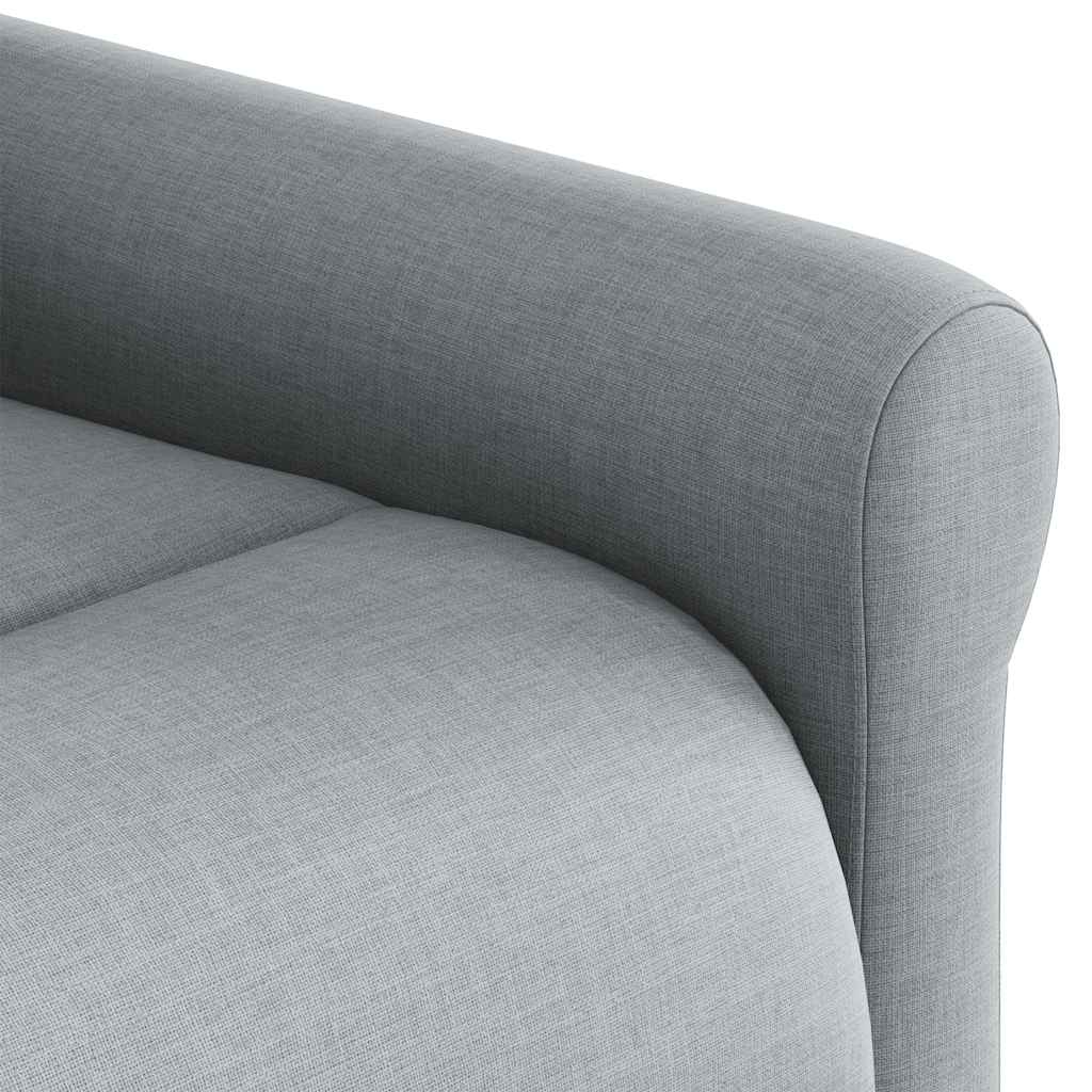 Masážní Polohovací Křeslo Světle Šedé Textil Světle Šedá